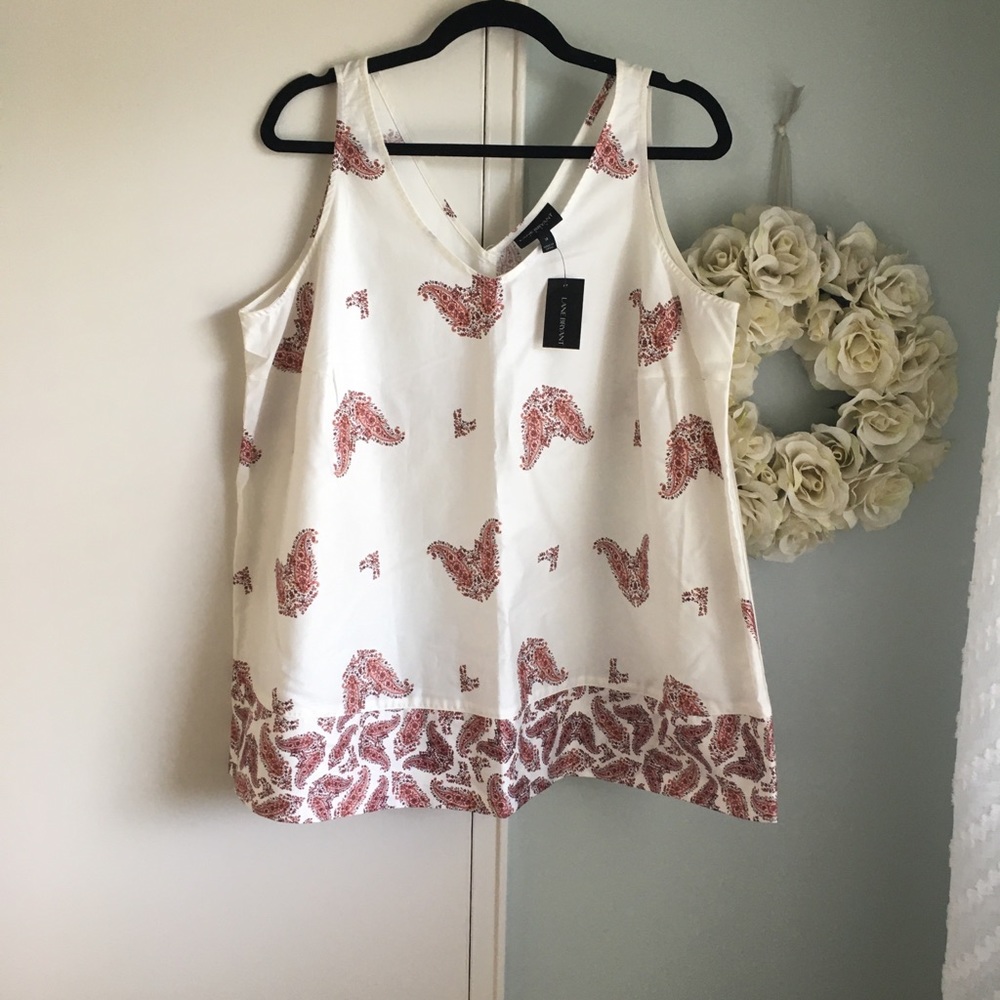 Lane Bryant Size 14 Paisley V Neck Tank Top
